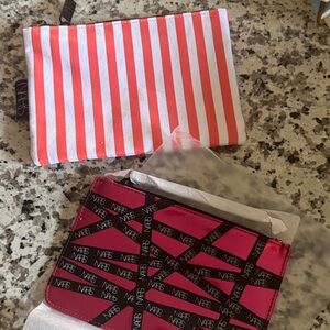 NARS Pink and Red Striped Cosmetic Pouches